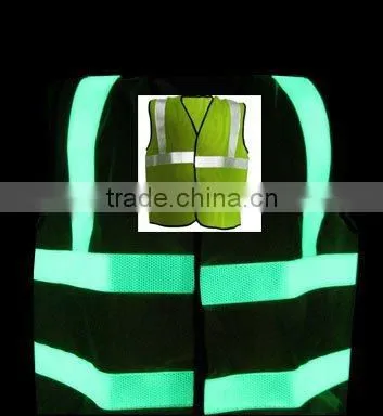 reflective and luminescent Ribbons ,glow in the dark vest tape for uniformclothing