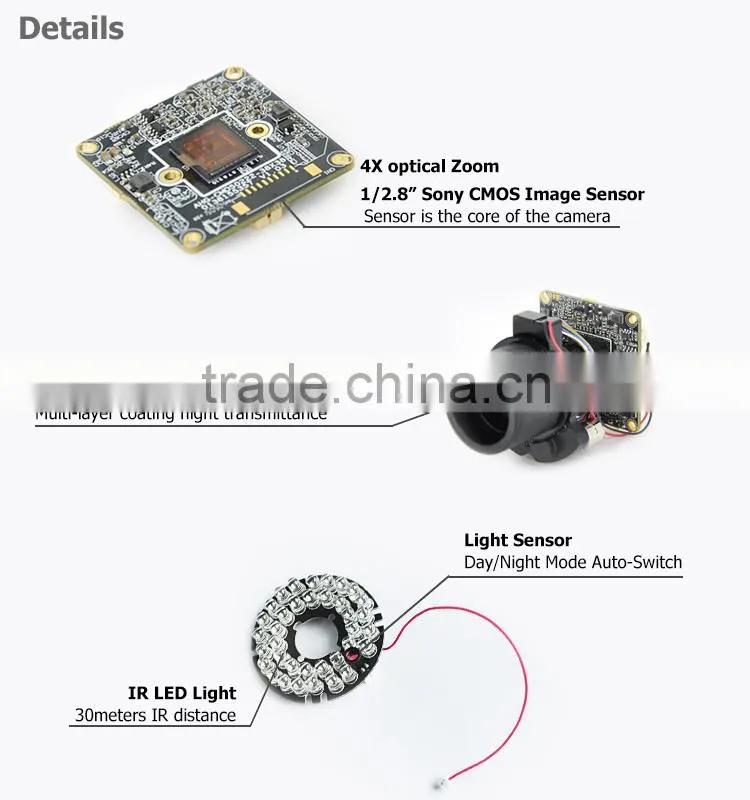 High quality onvif bullet outdoor ip camera 1080p hd cctv h.264 weatherproof zoom lens wecam