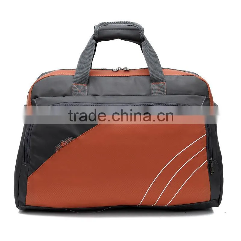 Wholesale large capacity solid color polyester travel tote bag with long strap