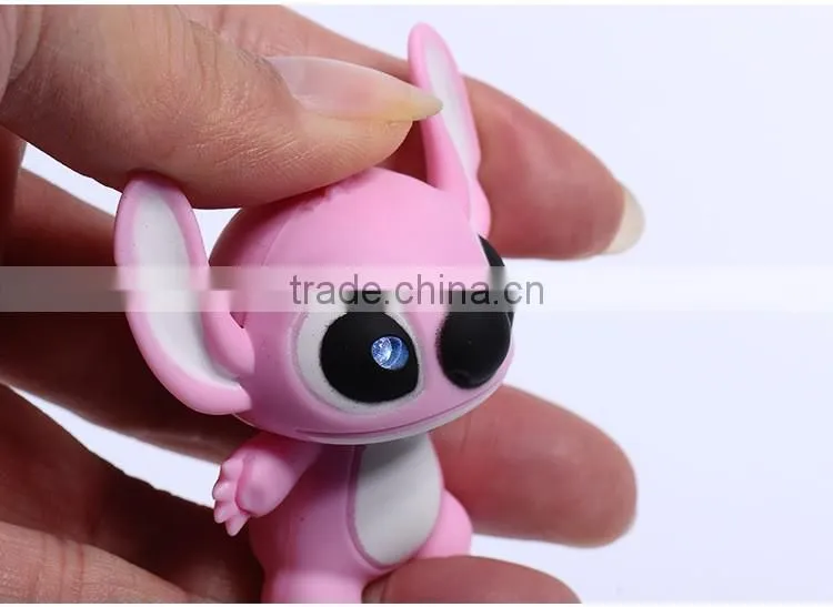 Wholesale Stitch LED light flash keychain with sound