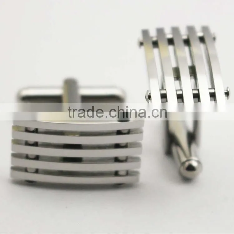 Blank Stainless Steel Rectangle Plain Silver Cufflinks For Men and Women