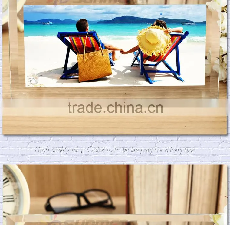 hot sale sunmeta sublimation glass photo frame with display stand BL-08