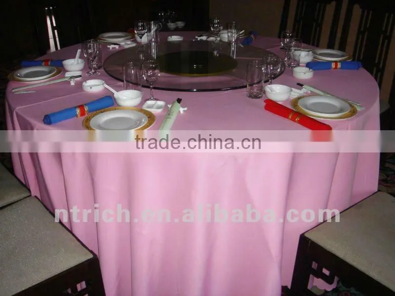 Graceful white visa polyester table cloth for banquet