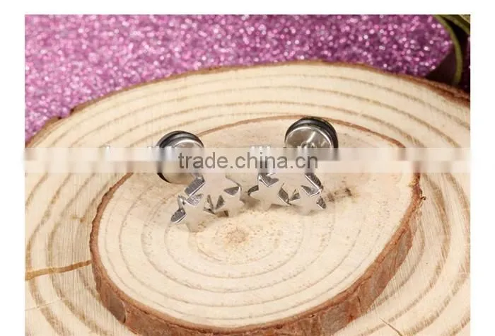 316L jewellery for men factory price triple star earring