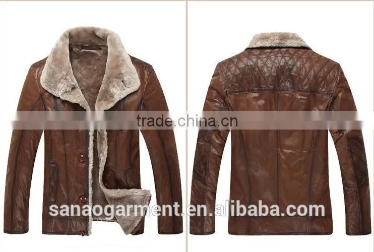 sheep leather lamb wool jackets for men wholesale