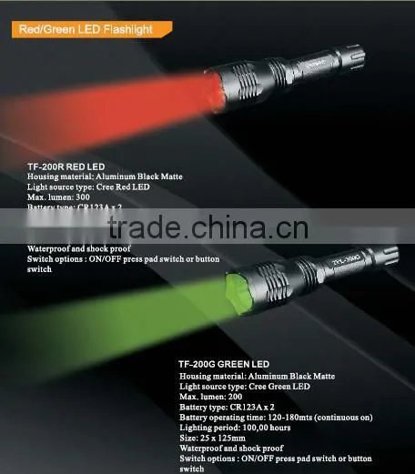 Red LED flashlight