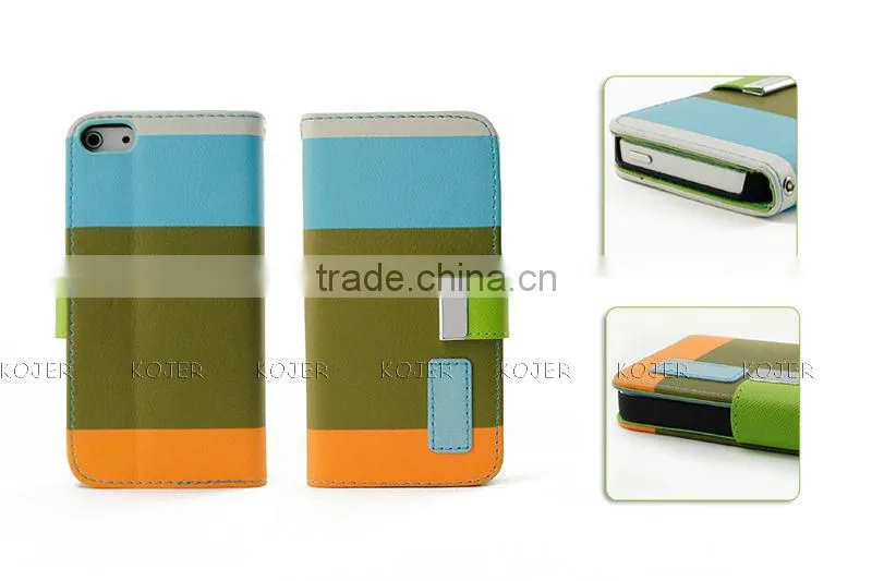 Colorful Wallet Flip Cell Phone Case for iPhone 5/5s