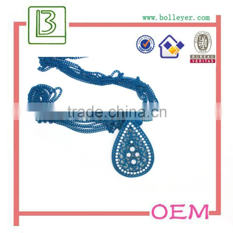 Retro Bohemian Necklace With Diamonds Teardrop-shaped Necklace For Female