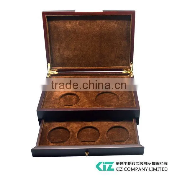 High Quality Wooden Coin Box, Medal Box with Drawer