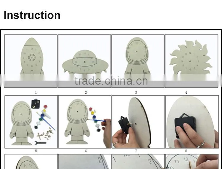 Kids Wooden DIY Clock Toys Educational
