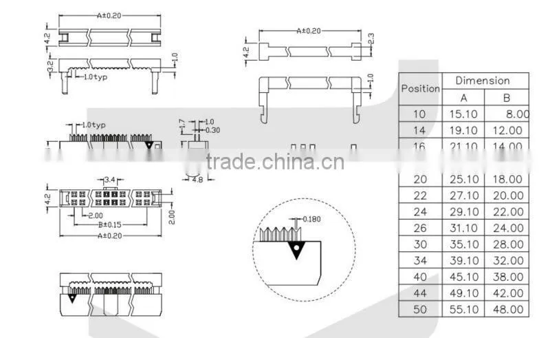 2.0mm Pitch IDC Socket Connector CN1-204B