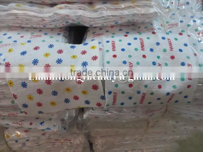Cotton / polyester stitch bonded nonwoven printed cotton floor cleaning cloth