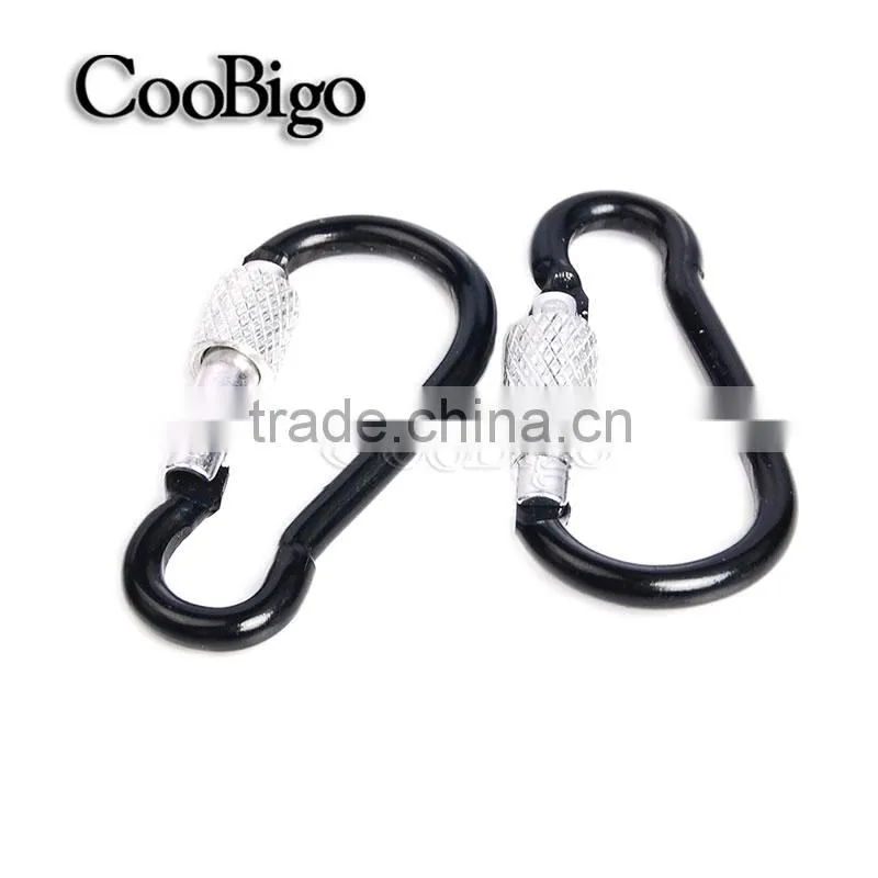Multi-Color Aluminum Spring Locking Carabiner Snap Hook Keychain Hiking Camping #FLQ188-7C(Mix-s)