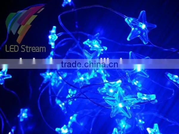 Twinkle Blue Star LED String light 3AA Battery Operated for Christmas