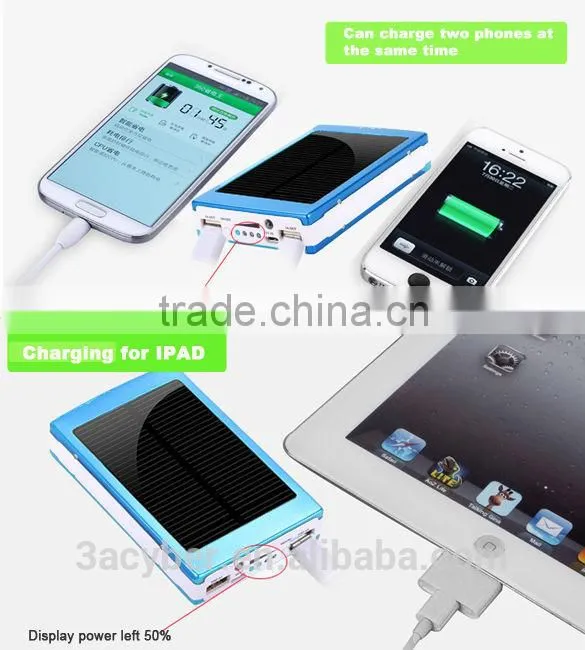 New Solar Powered 30000 mAh Dual USB Mobile Power Bank Battery Charger For Phone Travel Use