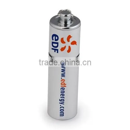 Metal Battery Shape USB Flash Drive with Printing logo