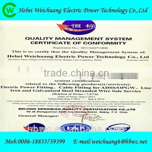 High Quality ADSS/OPGW suspension clamp For ADSS/OPGW Cable Fittings