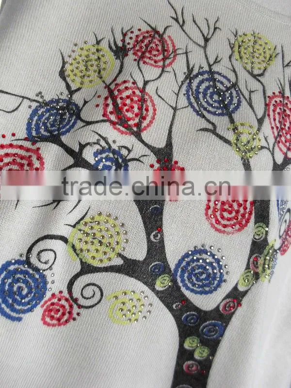 Printing flower and hot drilling technology of overpull big yard sweater 9983#