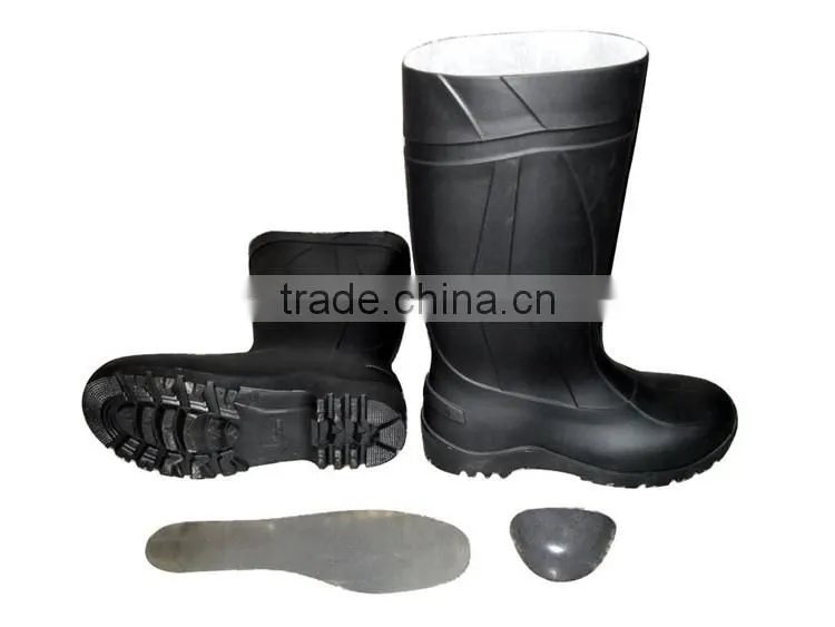Yellow PVC rain shoes with steel toe,safety rain boots