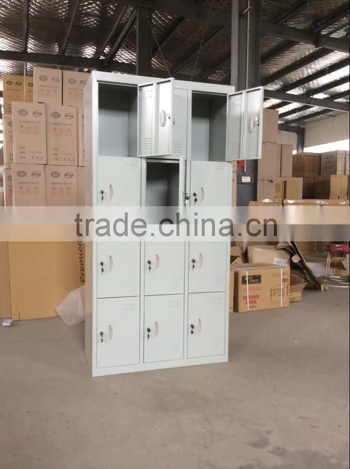 Vertical metal KD two doors bedroom wardrobe cabinet