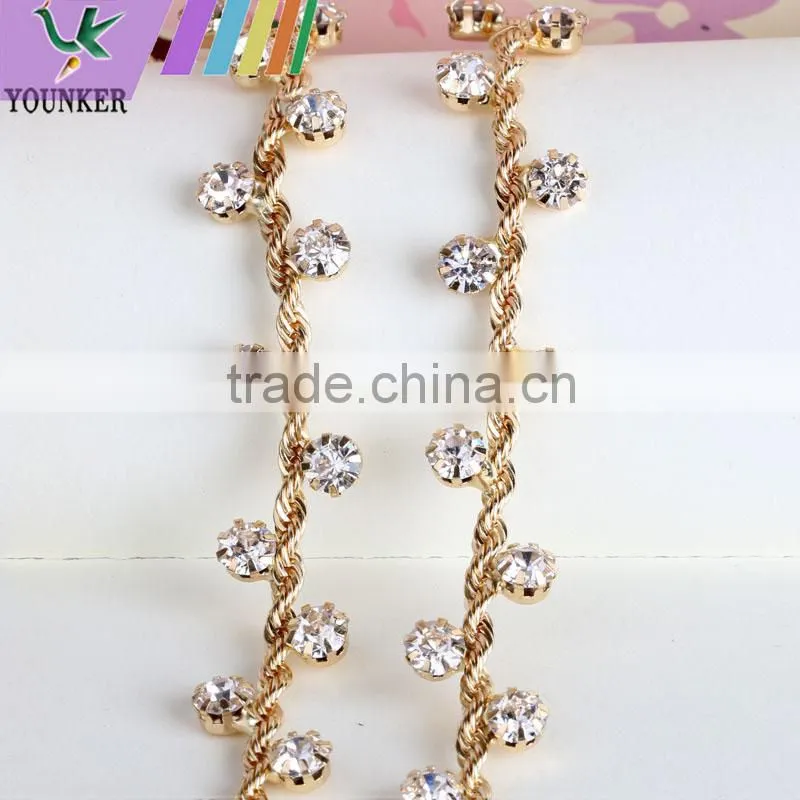 Bling Bling Fashion latest Fancy Rhinestone Cup Chian For Garments,bags,shoes decorations YSC15