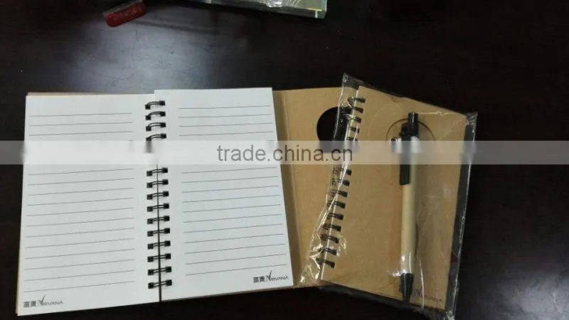 Eco friendly recycled notebook with pen