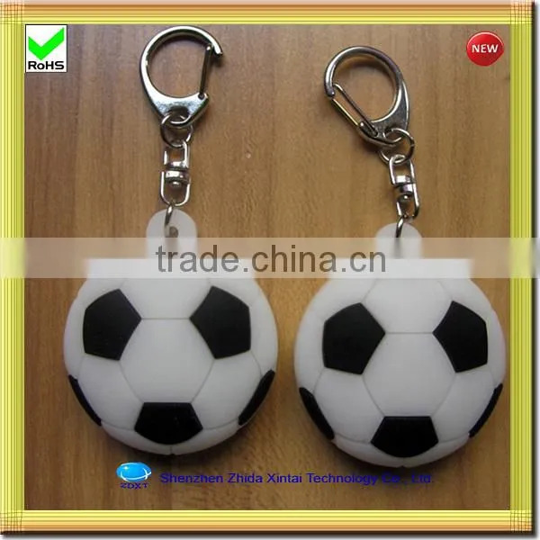 football shape silicone rubber led cheap keychains in bulk