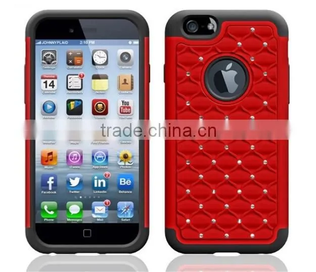 Durable Quality For iPhone 6s Bling Bling Silicon Heavy Duty Back Cover