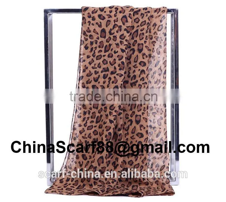 Chiffon leopard scarf wholesale