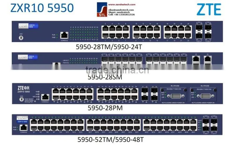ZTE 5950-28TM, RS-5950-28TM-AC, 20 GE RJ45,4 GE Combo+4 expansion card ZTE ZXR10 5950
