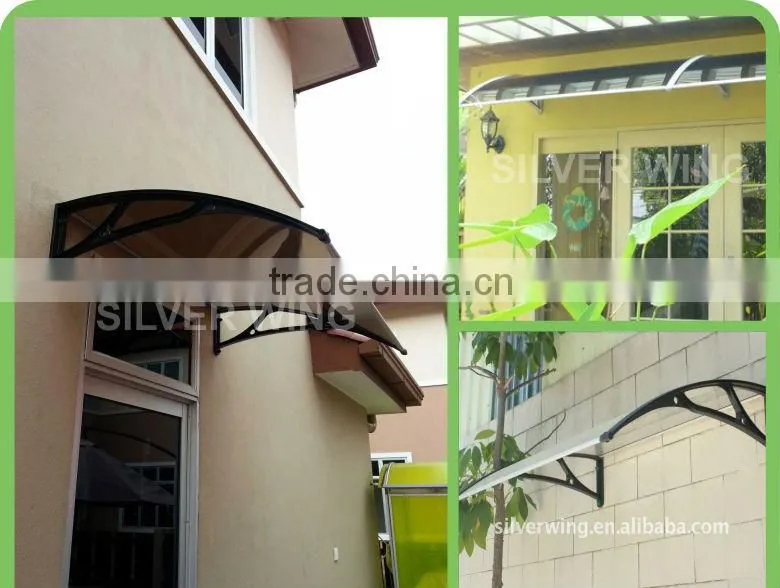 Wind resistant polycarbonate commercial awning wtih aluminum awning brackets arm for balcony