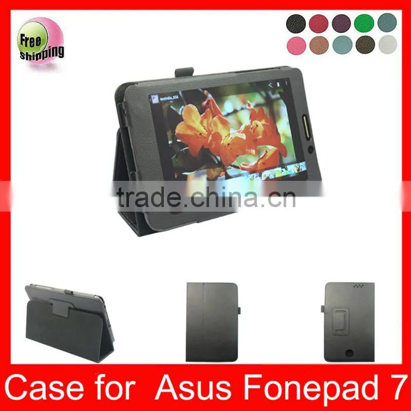 High Quality PU leather case for ASUS Fonepad 7,free shipping,Black