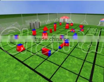 Commercial inflatable paintball obstacle field/area, inflatable paintball bunkers