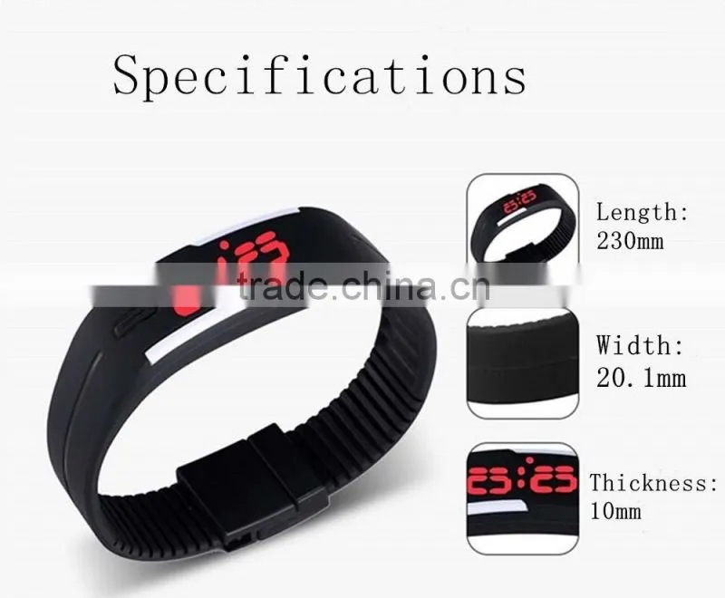 Fashion Design Ultra Thin Sports Silicone Digital Unisex LED Sports Bracelet Wrist Watch
