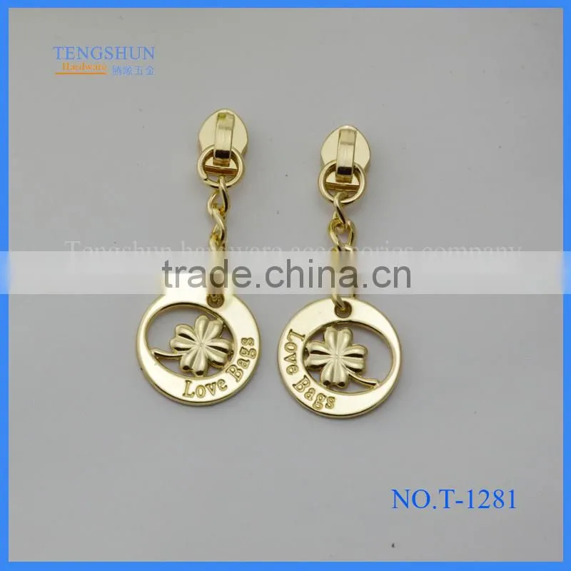 Zinc alloy decorative accessories for purse the metle zipper puller for handbag wholesale
