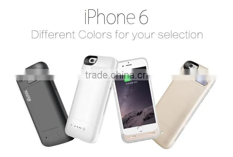 Rechargeable li-polymer battery case for iphone 6 Wireless Power Bank Charger