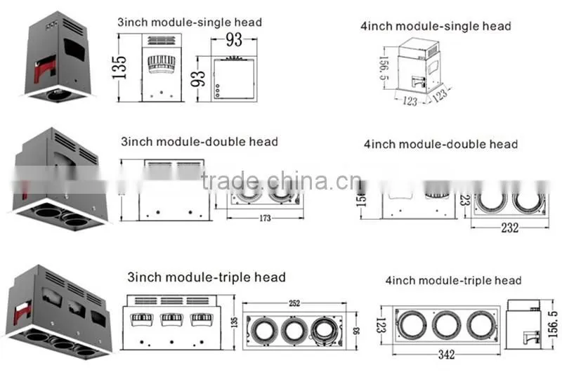 Adjustable ceiling lamp high efficiency grille light modern shop ceiling lamp 10W