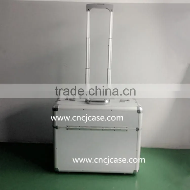 abs aluminum trolley case with sandwich zipper bag