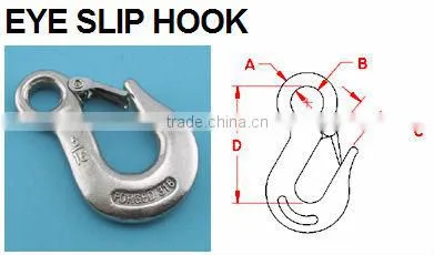 Stainless Steel Eye Slip Hook with Latch