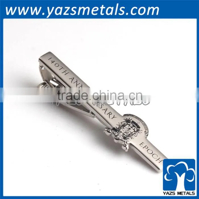 Factory make shiny silver metal clip tie pin
