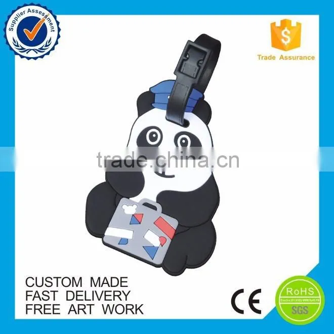 promotion customized Panda rubber luggage tag