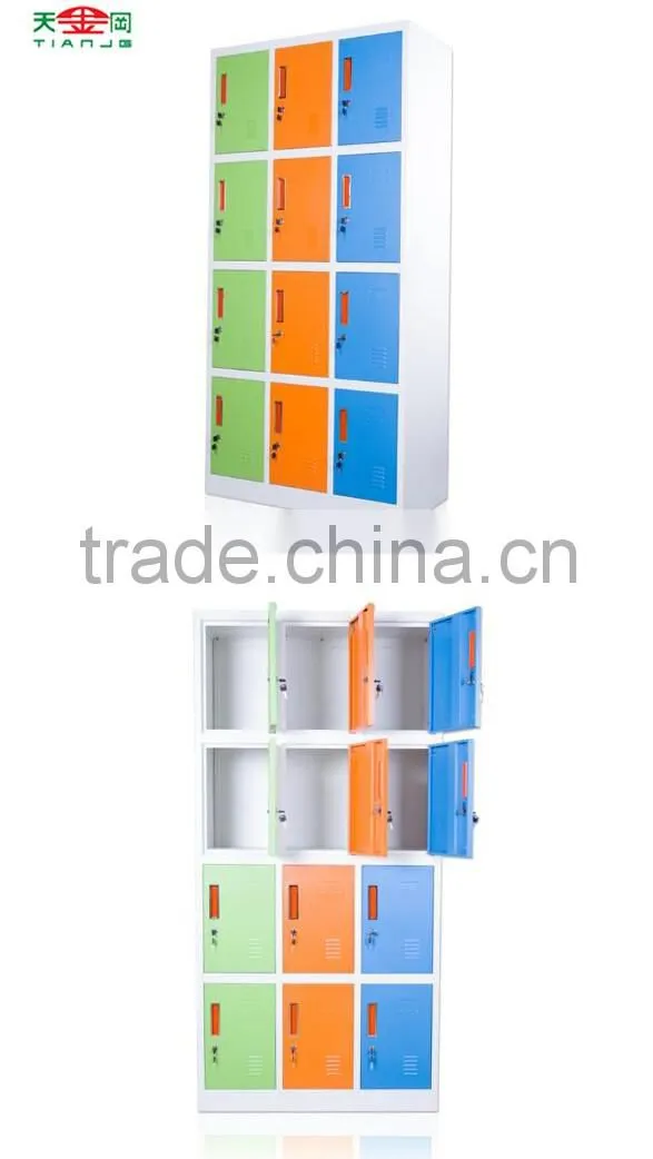 Taiwan 4 Tier 12 Door Industrial Metal Lockers Supplier TJG-MC8540