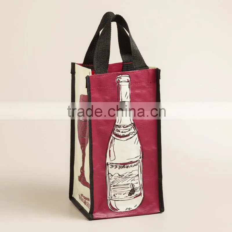 jute wine cooler bag and pvc wine cooler bag
