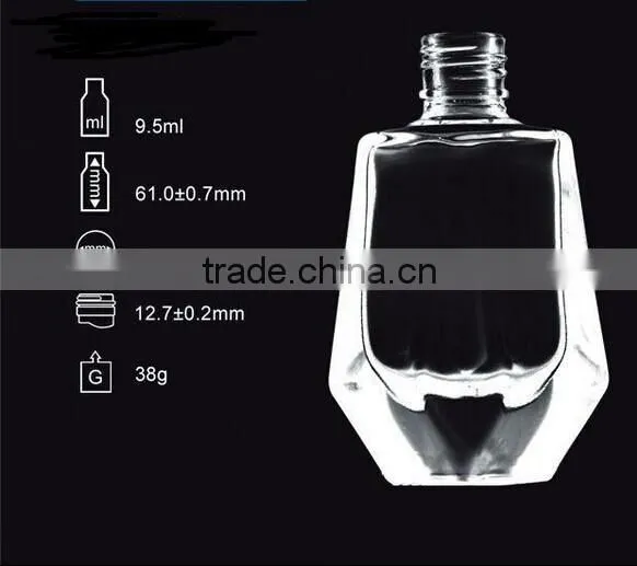 10CC/1/2OZ empty crystal nail polish bottle glass UV gel bottles with screw cap and brush supplier