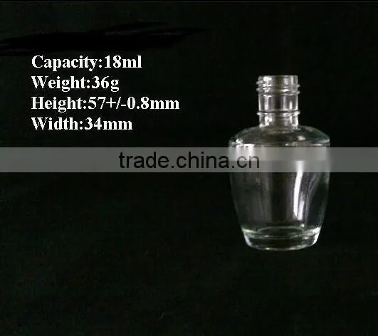 10ML glass clear empty nail polish oil bottle with cap brush