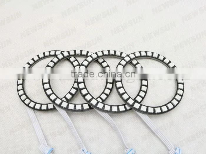 4 x80mm 5050SMD 30leds RGB angel eyes for all car, DC 12 V universal use color changing led angel eyes Rgb rings 80mm