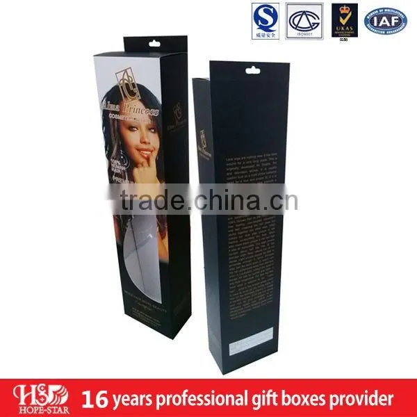 2016 Best Selling Wholesale Custom Design Paper Hair Extension Packaging Box