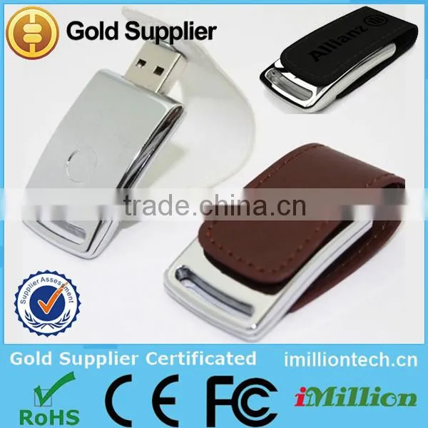 Novelty leather usb stick Magnet button 16GB