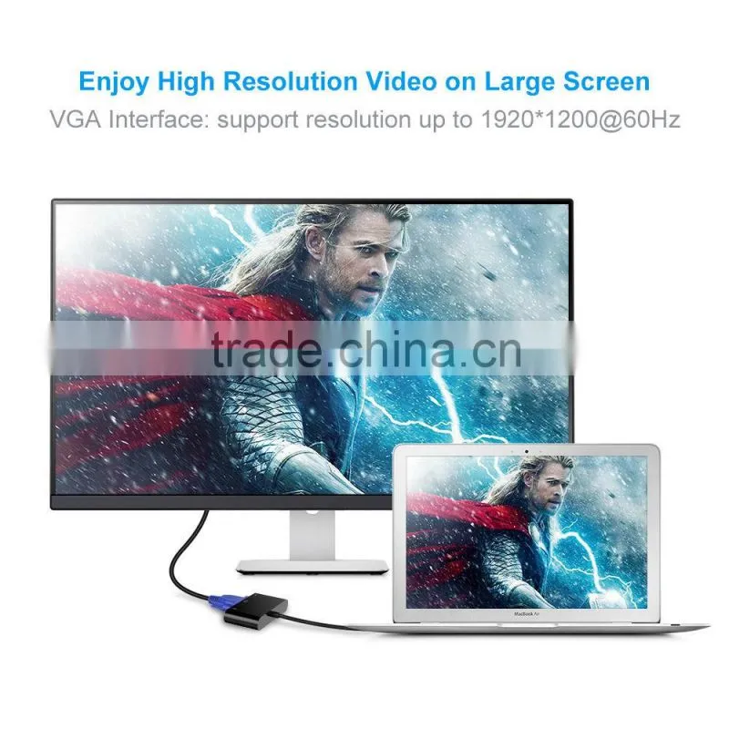 Type-C to VGA USB3.0 Type C 3-IN-1 Adapter Converter for New Macbook 12"