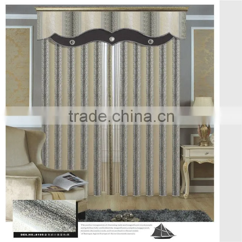 New stripe jacquard window curtain fabric yarn dyed jacquard curtain material curtain fabric